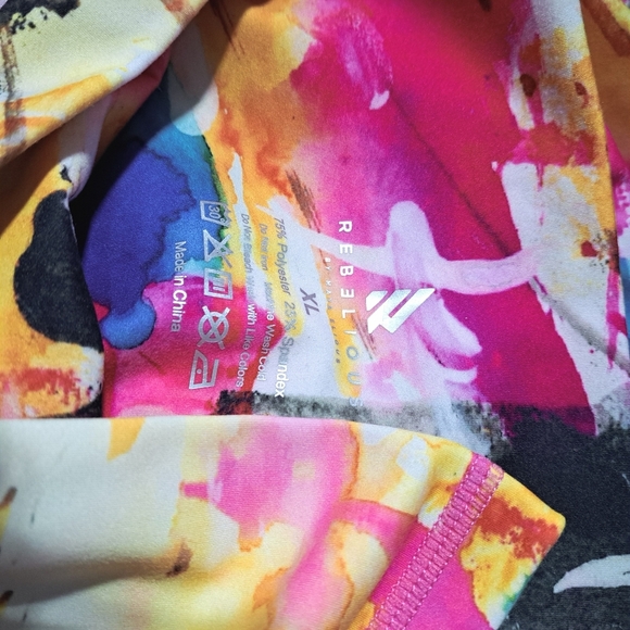 #061 Sz XL Leggings / Abstract Activewear Sports Bottom Rebelious by Maya Elious - Picture 11 of 12